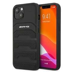 AMHCP13MGSEBK AMG Genuine Leather Perдляated Hard чехол для iPhone 13 Black цена и информация | Чехлы для телефонов | kaup24.ee