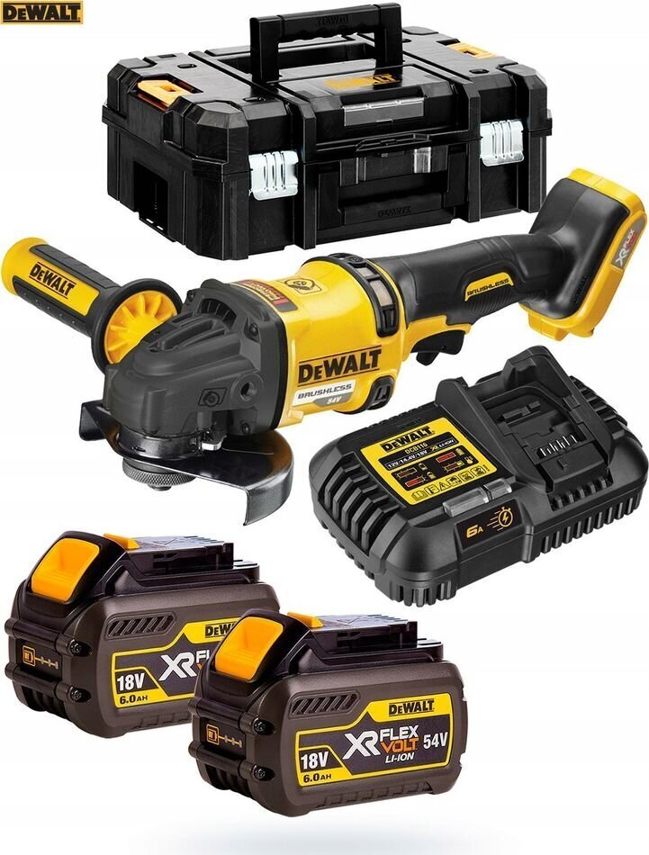 Juhtmeta nurklihvmasin 54V 2x6Ah DeWALT DCG418T2-QW цена и информация | Lihvmasinad ja ketaslõikurid | kaup24.ee