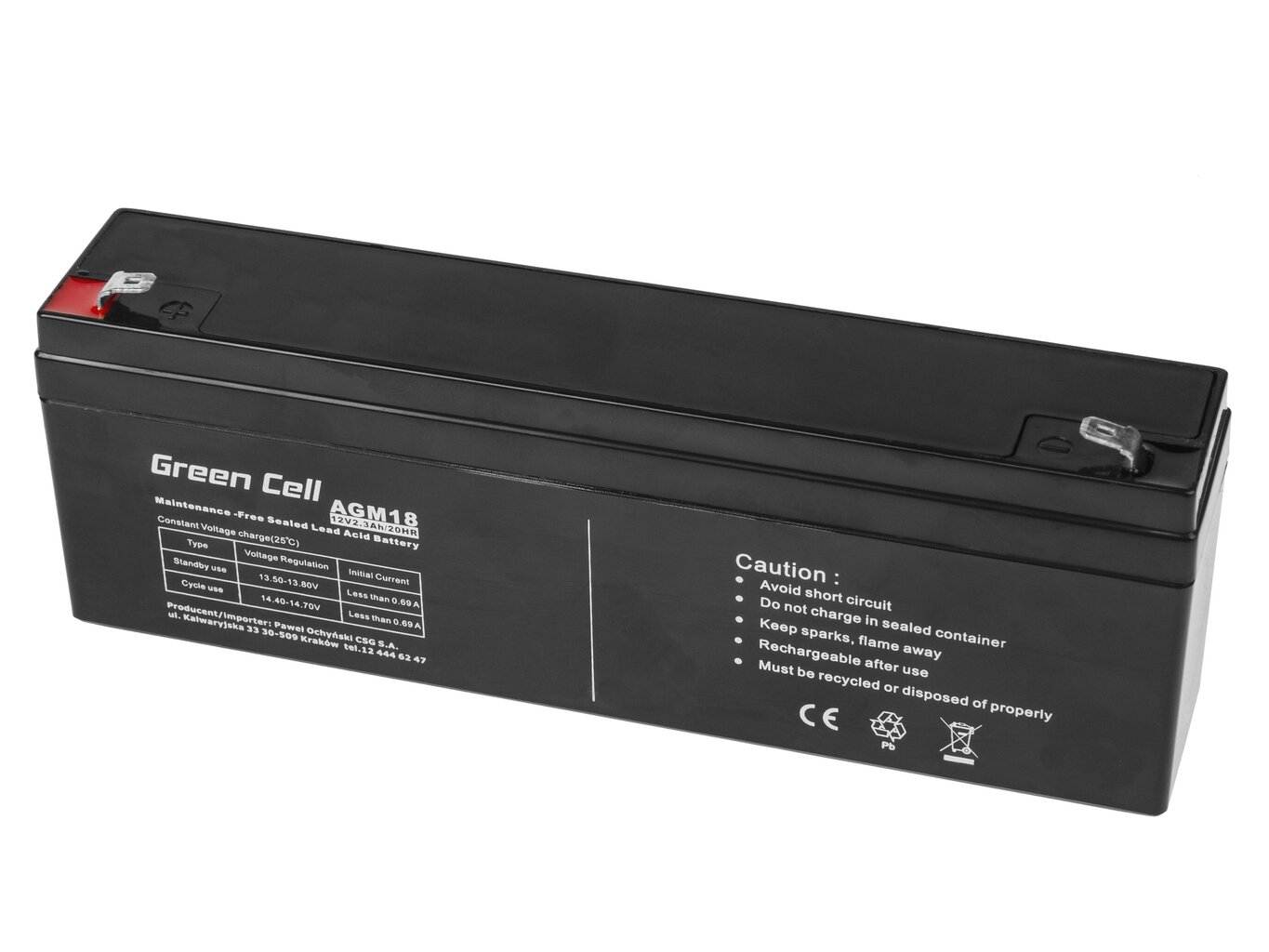 Pliiaku Green Cell AGM VRLA 12V 2,8 Ah hind ja info | Akud | kaup24.ee