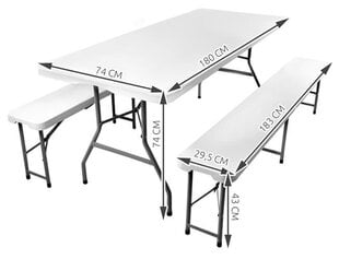 Kokkupandav laud-kohver 240cm hind ja info | Aiamööbli komplektid | kaup24.ee