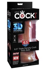 King Cock Plus peenise simulaator Triple Density Cock pallidega, 20,3 cm hind ja info | Dildod | kaup24.ee