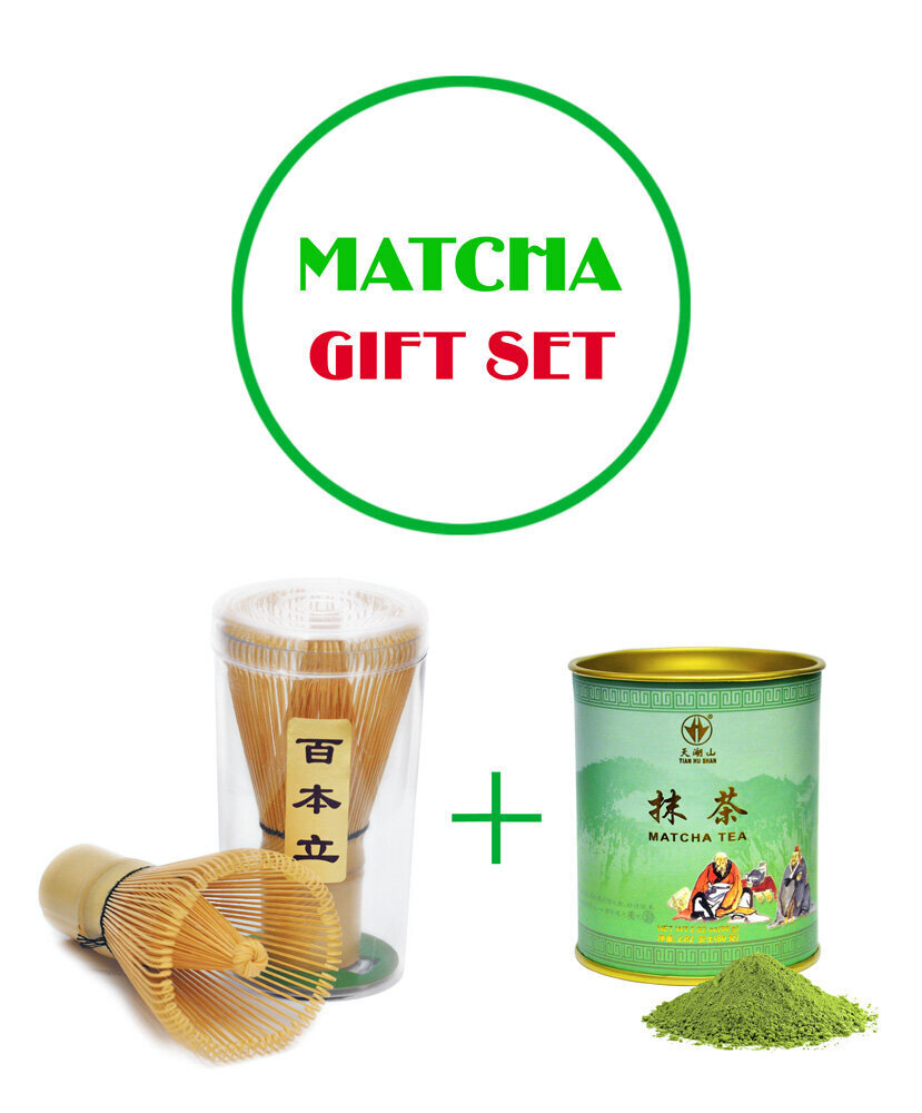 Kingituskomplekt, Rohelise tee pulber Matcha, 80g + Bambusest Vispel (chasen) hind ja info | Tee | kaup24.ee