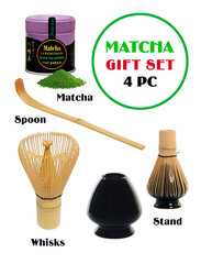 Подарочный набор - Matcha tea Japan Ceremonial (Kyoto), 40 г + Whisks (венчик) + spoon (мерная ложка) + stand (подставка) цена и информация | Чай | kaup24.ee