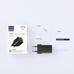 Joyroom wall charger USB / USB Typ C 20W 3A Quick Charge 3.0 Power Delivery SCP AFC black (L-QP207) цена и информация | Зарядные устройства для телефонов | kaup24.ee