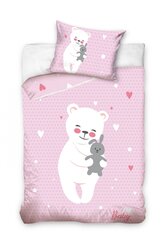Комплект постельного белья для детской кроватки, Медведь / розовый цена и информация | Детское постельное бельё | kaup24.ee