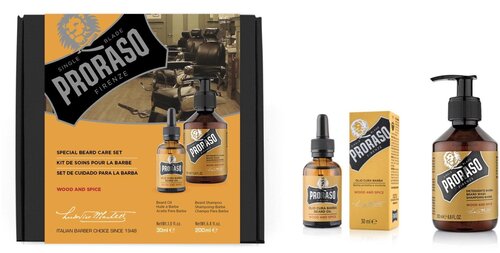 Набор для ухода за бородой для мужчин Proraso Duo Pack Wood & Spice Beard Oil & Shampoo цена и информация | Косметика и средства для бритья | kaup24.ee