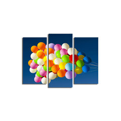 Kolmeosaline reproduktsioon Värvilised õhupallid hind ja info | Seinapildid | kaup24.ee