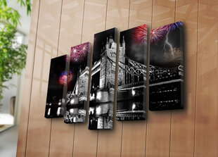 Репродукция из пяти частей Тауэрский мост и фейерверк цена и информация | Картины, живопись | kaup24.ee