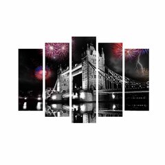 Viieosaline reproduktsioon Tower Bridge ja ilutulestik цена и информация | Картины, живопись | kaup24.ee