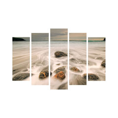 Репродукция из пяти частей Прибрежные камни цена и информация | Настенные деревянные декорации | kaup24.ee
