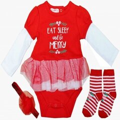 Рождественский набор из 3 предметов для девочки цена и информация | Комплекты одежды для новорожденных | kaup24.ee