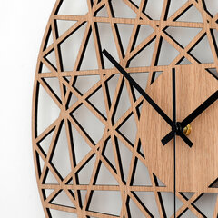 Настенные деревянные часы Polygonal, дуб цена и информация | Часы | kaup24.ee