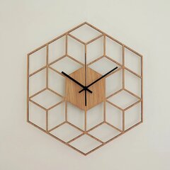 Настенные деревянные часы Cubic, дуб цена и информация | Часы | kaup24.ee