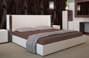 Kummiga voodilina Jersey 140x200cm, pruun Ühevärviline voodilina; hind ja info | Voodilinad | kaup24.ee