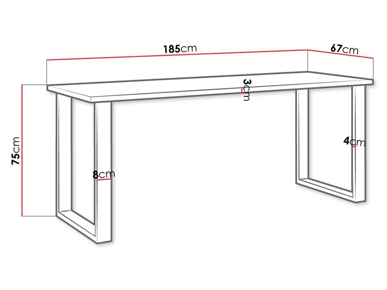 Laud Imperial 67 x 185 cm цена и информация | Köögi- ja söögilauad | kaup24.ee