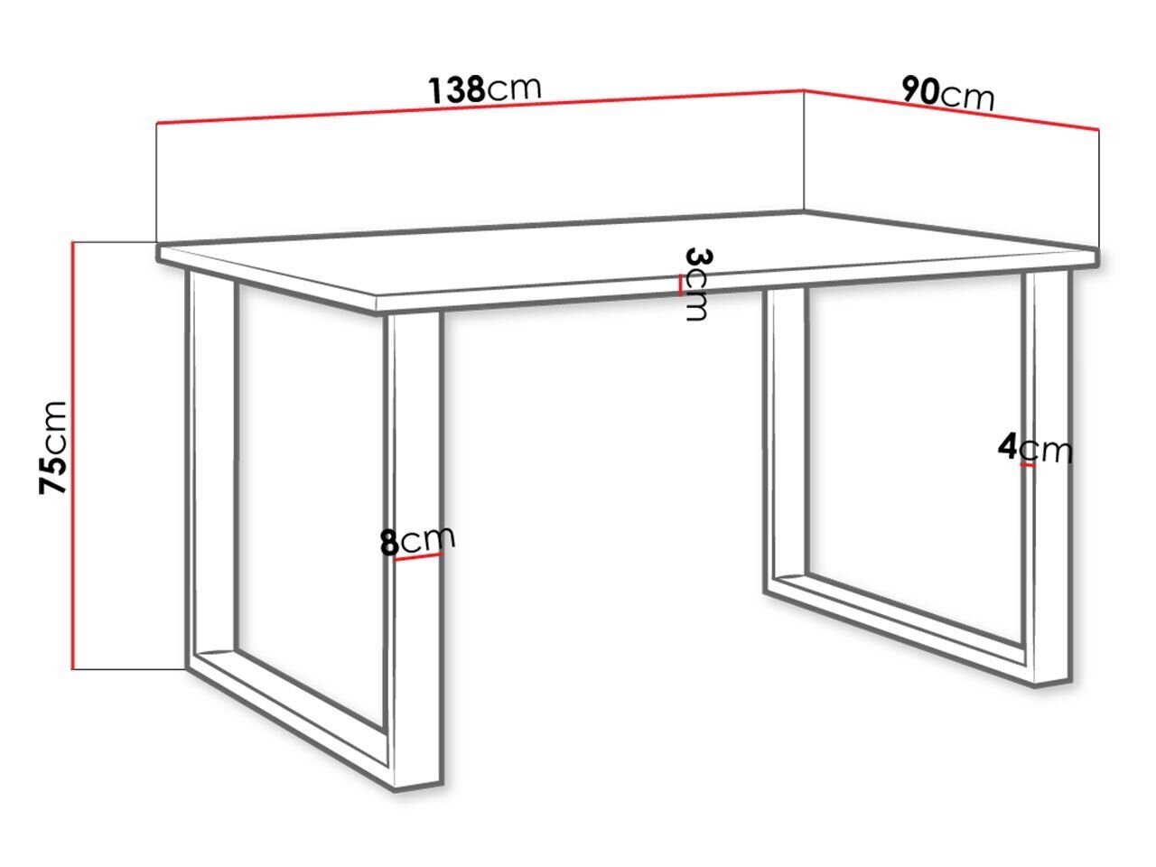 Laud Imperial 90 x 138 cm цена и информация | Köögi- ja söögilauad | kaup24.ee