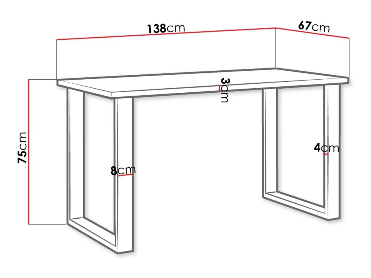 Laud Imperial 67 x 138 cm цена и информация | Köögi- ja söögilauad | kaup24.ee