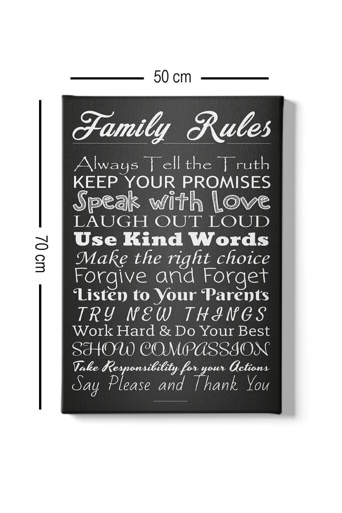 Reproduktsioon Family rules (black and white) hind ja info | Seinapildid | kaup24.ee