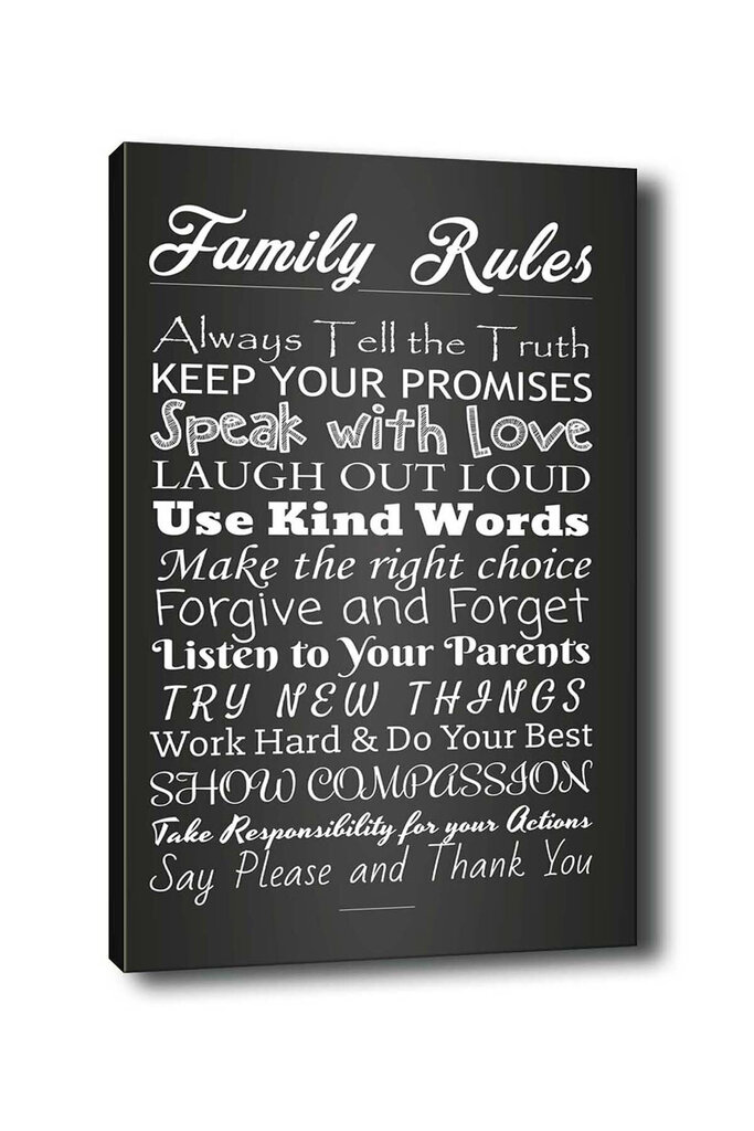 Reproduktsioon Family rules (black and white) hind ja info | Seinapildid | kaup24.ee