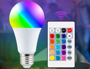 RGB LED pirn 12W E27 puldiga, disko lamp hind ja info | Peokaunistused | kaup24.ee