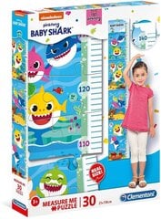 Пазл Clementoni - высотомер Baby Shark 30 шт цена и информация | Развивающие игрушки | kaup24.ee