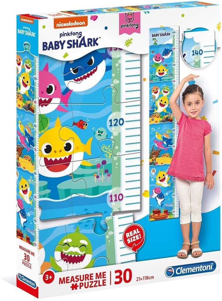 Pusle Clementoni - pikkusemõõtja Baby Shark 30 tk hind ja info | Arendavad mänguasjad | kaup24.ee