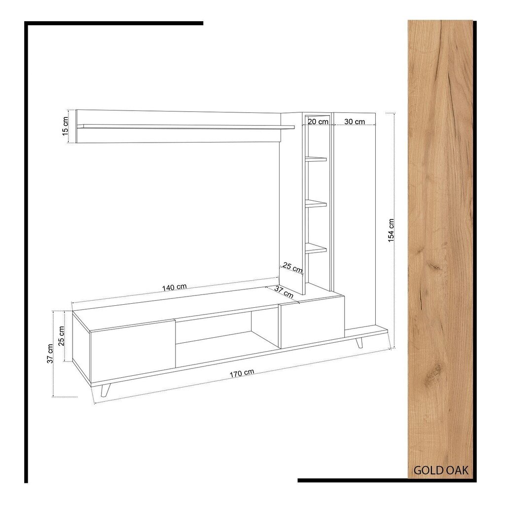 Sektsioon Kalune Design Rambuty, pruun/hall цена и информация | Sektsioonid | kaup24.ee