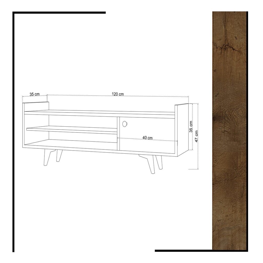 TV-laud Kalune Design Ticaba, pruun/valge hind ja info | TV alused | kaup24.ee