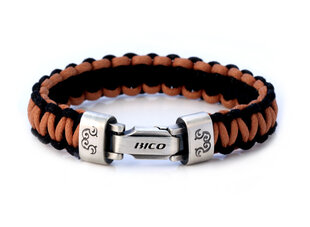 Bico "Traveller" käsitsi kootud nöörist käevõru (CA40 pruun must) 10mm 13/16´´ hind ja info | Meeste ehted | kaup24.ee