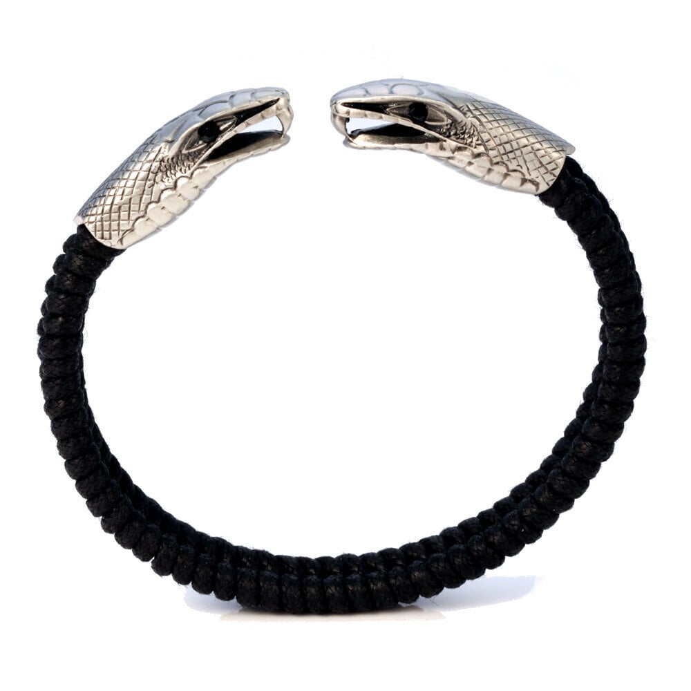 Bico "Dueling Serpent" käsitsi kootud reguleeritav nöörkäevõru (CA28 pruun must) 10mm 13/16´´ hind ja info | Meeste ehted | kaup24.ee