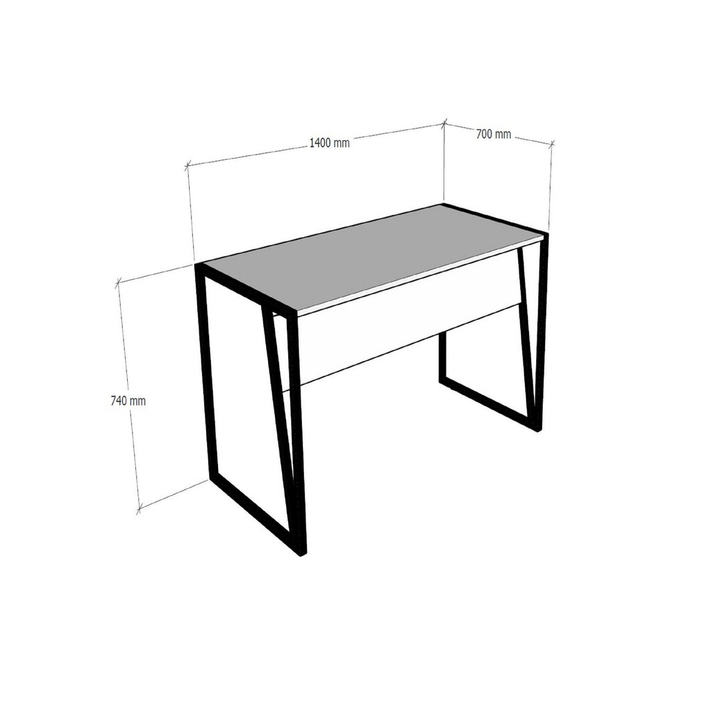 Kirjutuslaud Kalune Design Cunda, pruun/must цена и информация | Arvutilauad, kirjutuslauad | kaup24.ee