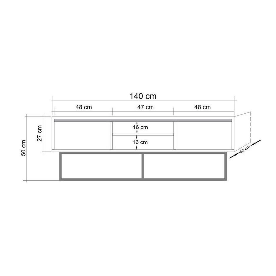 TV-laud Kalune Design Rodez 140, pruun/must hind ja info | TV alused | kaup24.ee