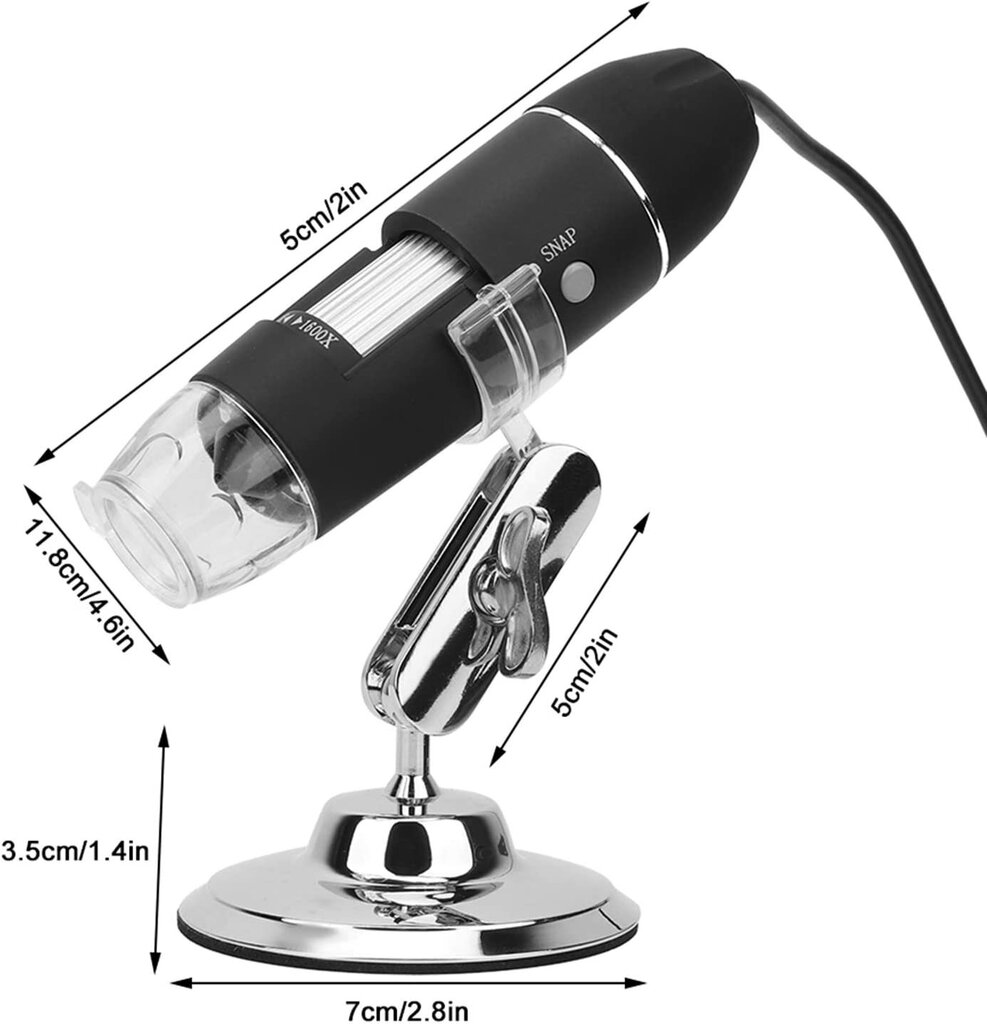 Digitaalne mikroskoop 1600X USB +telefoni pesa hind ja info | Mikroskoobid ja teleskoobid | kaup24.ee