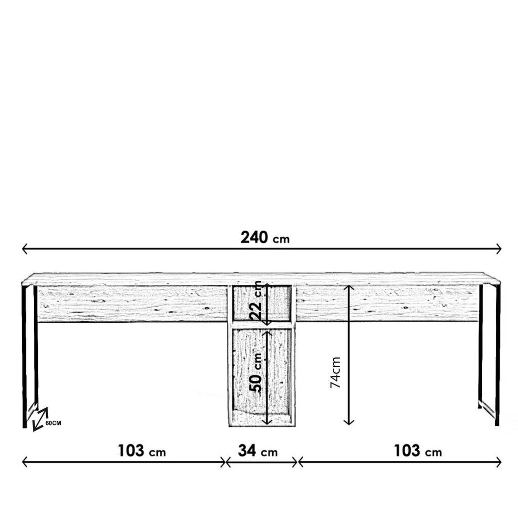 Kirjutuslaud Kalune Design 570 Ikili, pruun/must цена и информация | Arvutilauad, kirjutuslauad | kaup24.ee