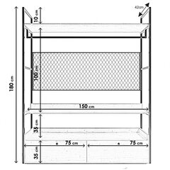 Riidekapp Kalune Design Trend L605, pruun hind ja info | Vitriinkapid | kaup24.ee