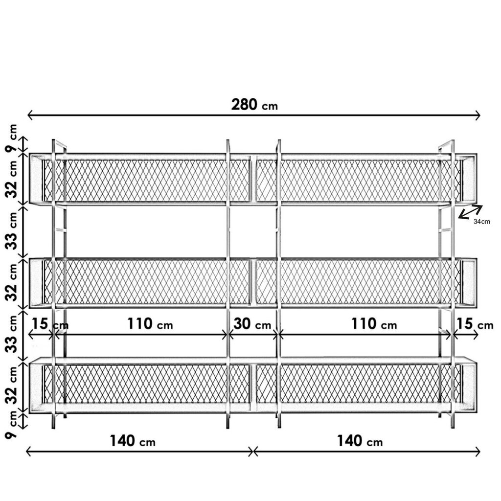 Eraldiseisev riiul Kalune Design L1160, must hind ja info | Riiulid | kaup24.ee