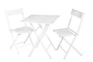 Комплект мебели в сад  Kalune Design Bistro Set 2,  белый цена и информация | Комплекты уличной мебели | kaup24.ee