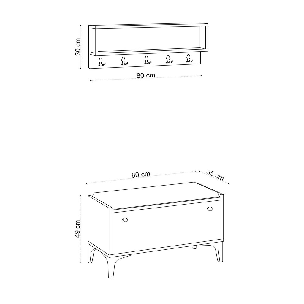 Esikukomplekt Kalune Design Lena, pruun цена и информация | Esikukomplektid | kaup24.ee