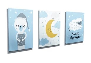 Kolmeosaline reproduktsioon Sweet dreams цена и информация | Картины, живопись | kaup24.ee