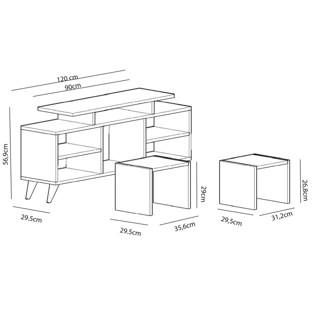 TV-laud Kalune Design Kutay, valge/helepruun цена и информация | TV alused | kaup24.ee