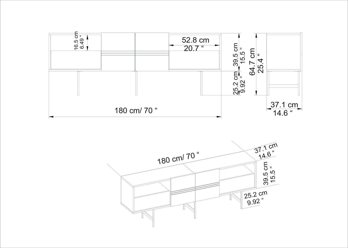 TV-laud Kalune Design Derin, pruun/must hind ja info | TV alused | kaup24.ee