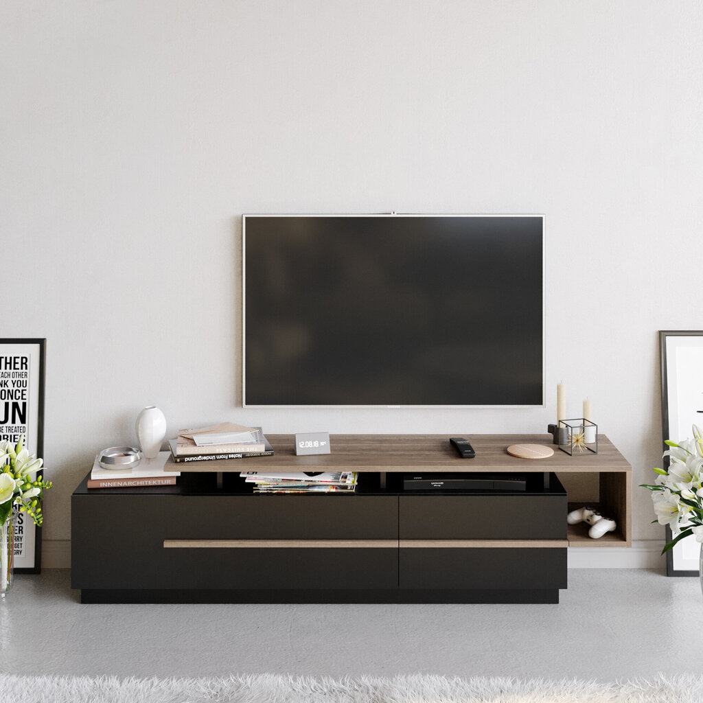 TV-laud Kalune Design Pia, must/pruun hind ja info | TV alused | kaup24.ee