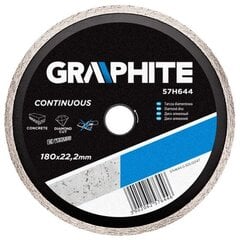 Диск алмазный GRAPHITE 57H644, диаметр 180 мм, сплошной цена и информация | Механические инструменты | kaup24.ee