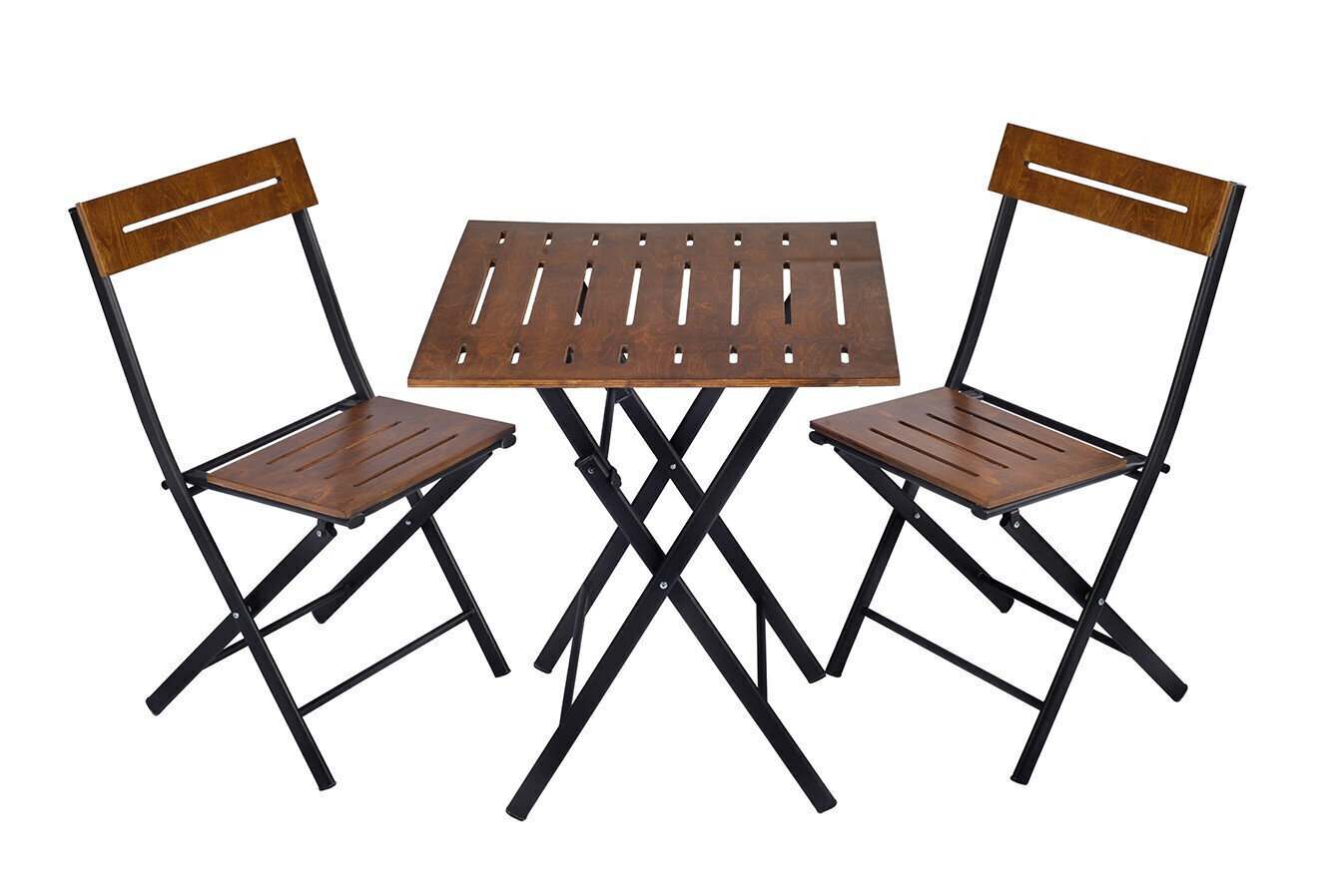 Välimööbli komplekt Kalune Design Bistro Set 4, pruun/must цена и информация | Aiamööbli komplektid | kaup24.ee