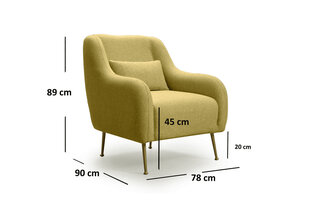 Кресло Kalune Design Sevilla, желтое цена и информация | Кресла | kaup24.ee