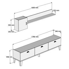 Sektsioon Kalune Design Sumer E4030, pruun/must цена и информация | Секции | kaup24.ee