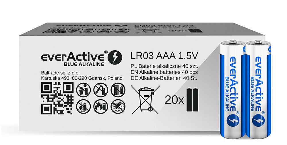 Patareid everActive ALEV03S2BK, 40 tk цена и информация | Patareid | kaup24.ee