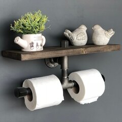 Держатель для туалетной бумаги Kalune Design BoruRaf030, коричневый/черный цена и информация | Аксессуары для ванной комнаты | kaup24.ee