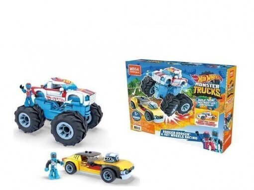 Konstruktor Hot Wheels Monster Truck Rodger Dodger Mattel, 251 detaili hind ja info | Klotsid ja konstruktorid | kaup24.ee