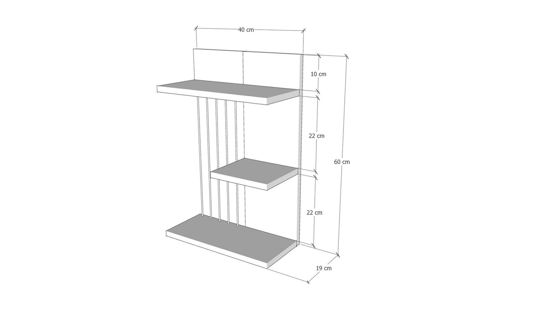 Riiul Kalune Design Kinik, valge цена и информация | Riiulid | kaup24.ee